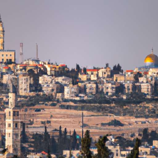 נוף פנורמי של קו הרקיע של ירושלים המדגיש את הארכיטקטורה הייחודית של העיר.