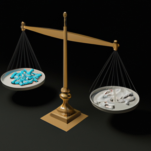 סולם איזון המתאר את הסיכונים והתשואות של השקעות תרופות