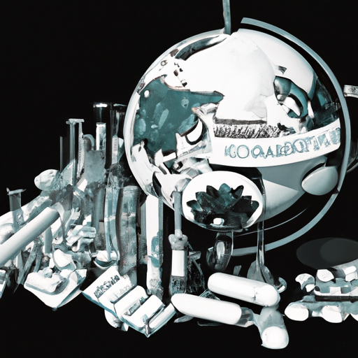 תמונה של כדור הארץ עם סמלים פוליטיים וכלכליים שונים המייצגים את השפעת האקלים העולמי על השקעות תרופות